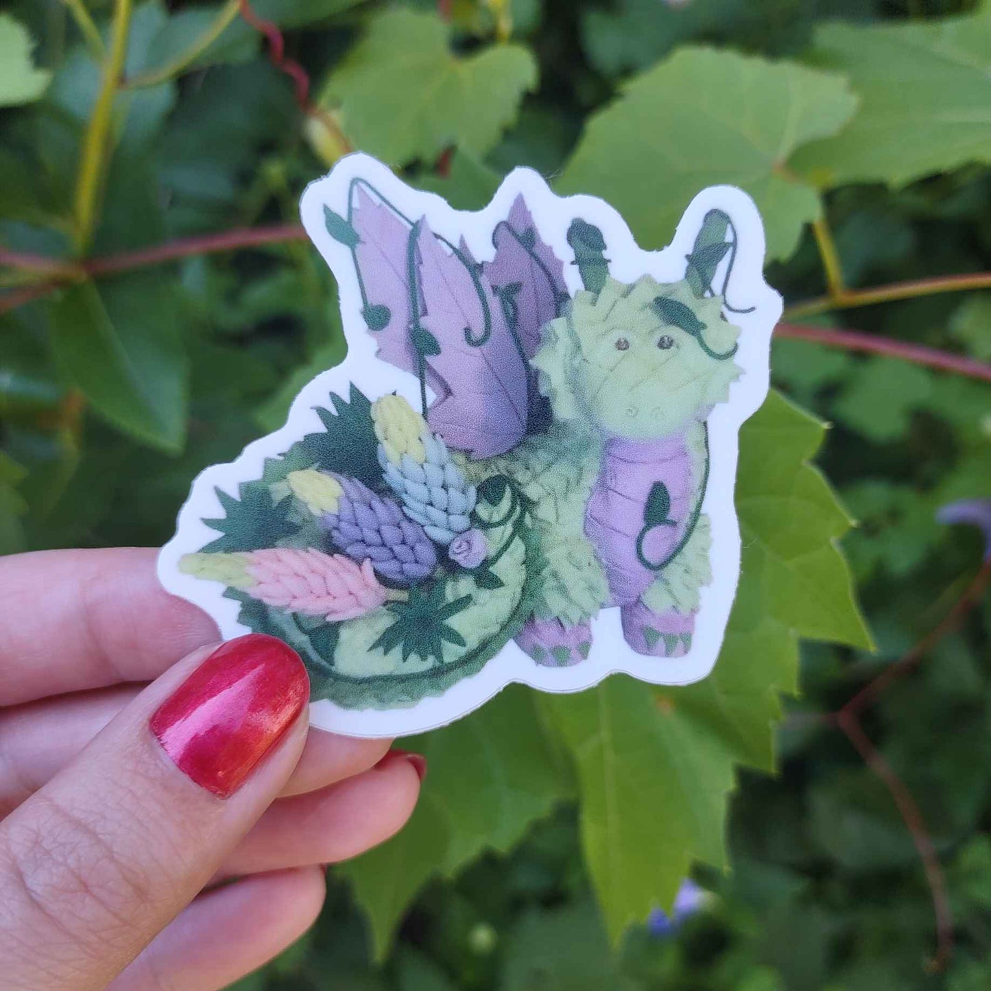 Lupine Dragon Sticker (about 2.5x2.5")